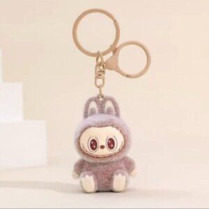 New Popular Hot! mini brown Mocha bunny Labubu Baby keychain dangeler figure